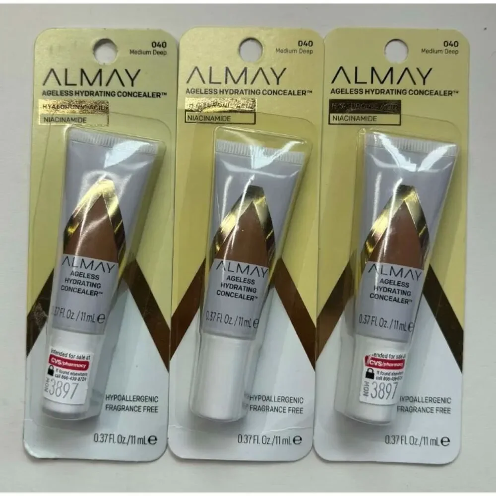 Almay Ageless Hydrating Concealer 040 Medium Deep Hypoallergenic Lot of 3
